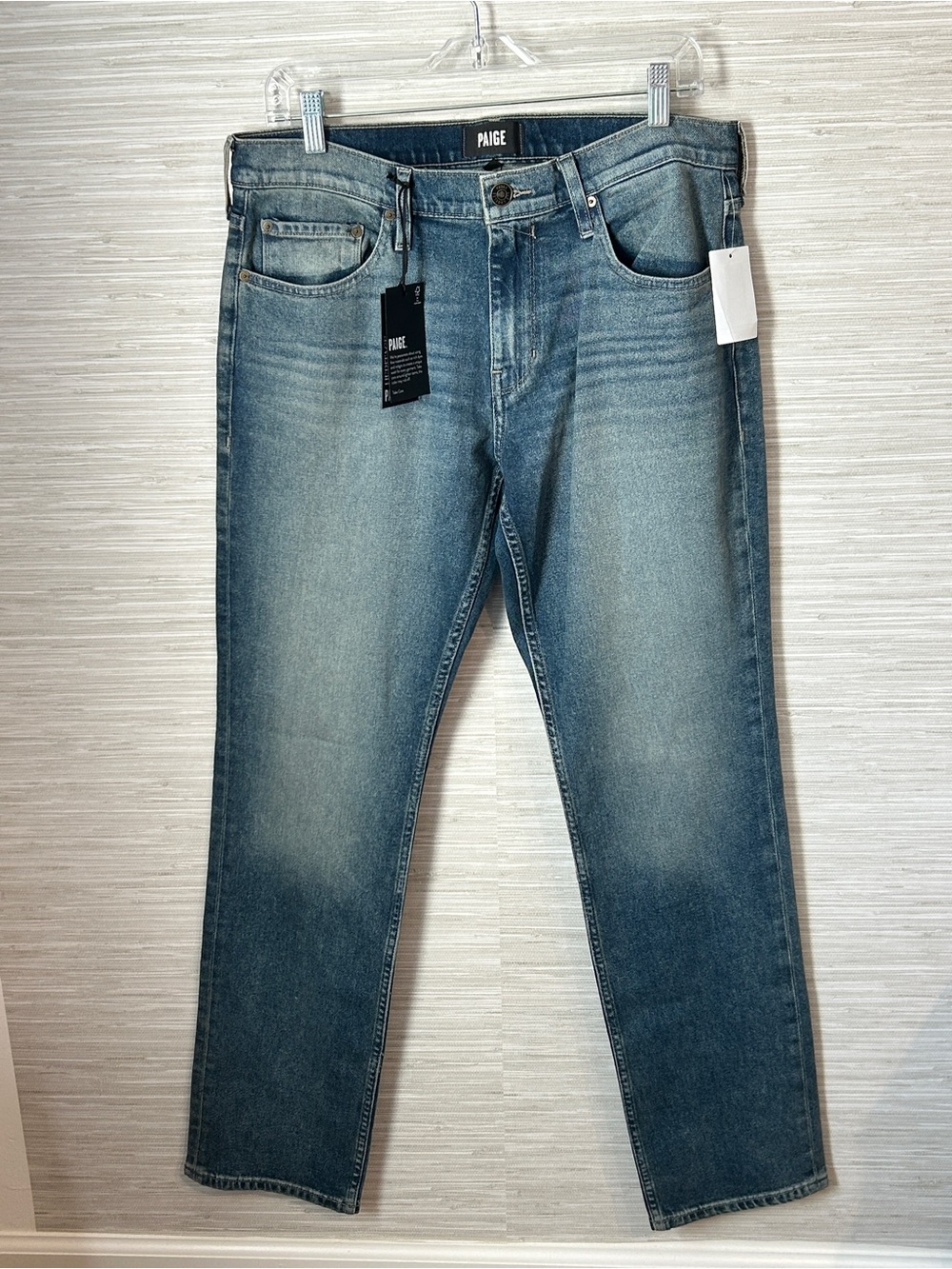 PAIGE Normandie Straight Leg Jeans Men's 32 NWT Heritage Brosnan Blue Denim
